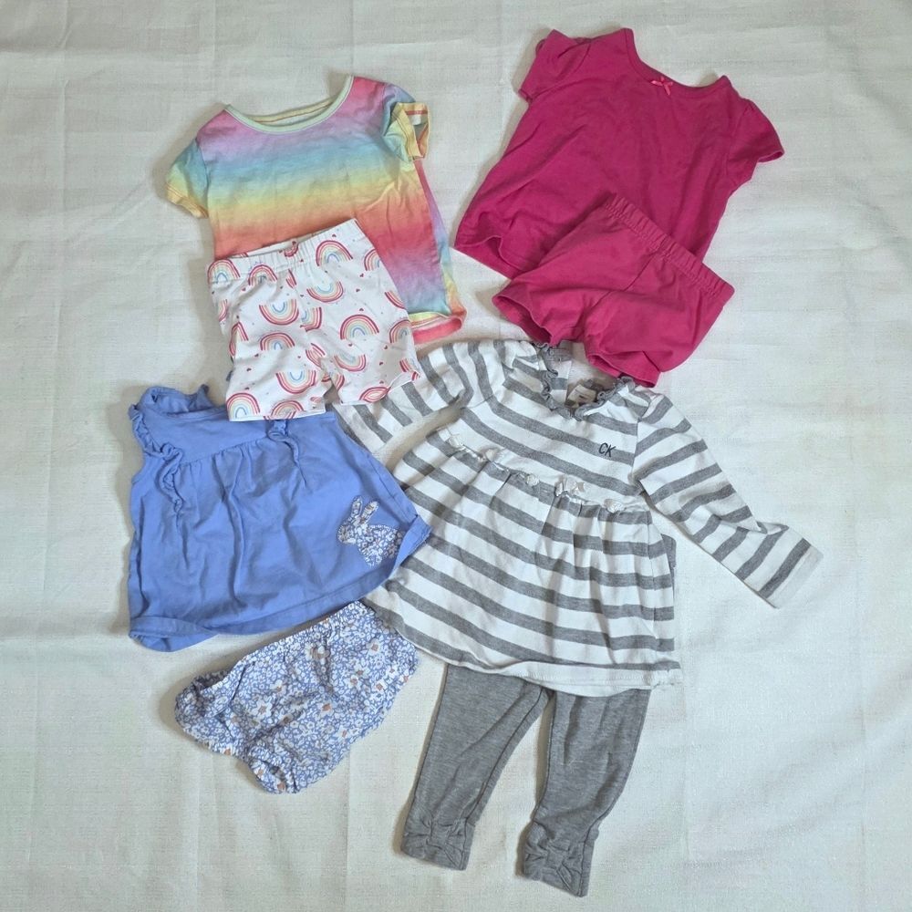 Baby Girl Clothing Lot 4 Outfits Child Of Mine Calvin Klein Size 6-9 Months
